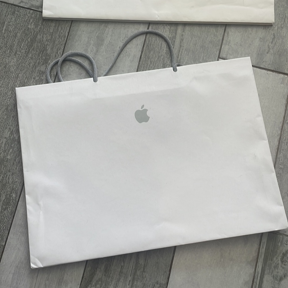 Apple Official Big Laptop or Small Paper Bag White Gray